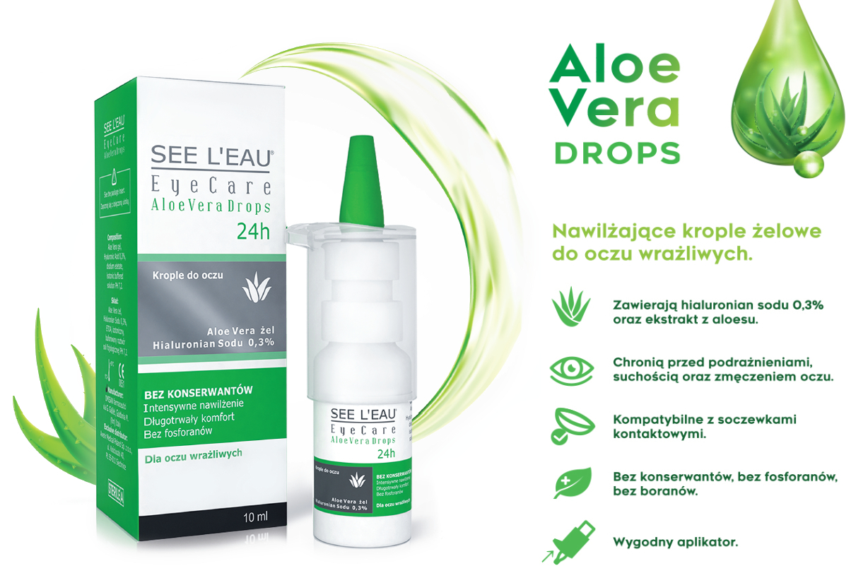 Krople do oczu z aloesem