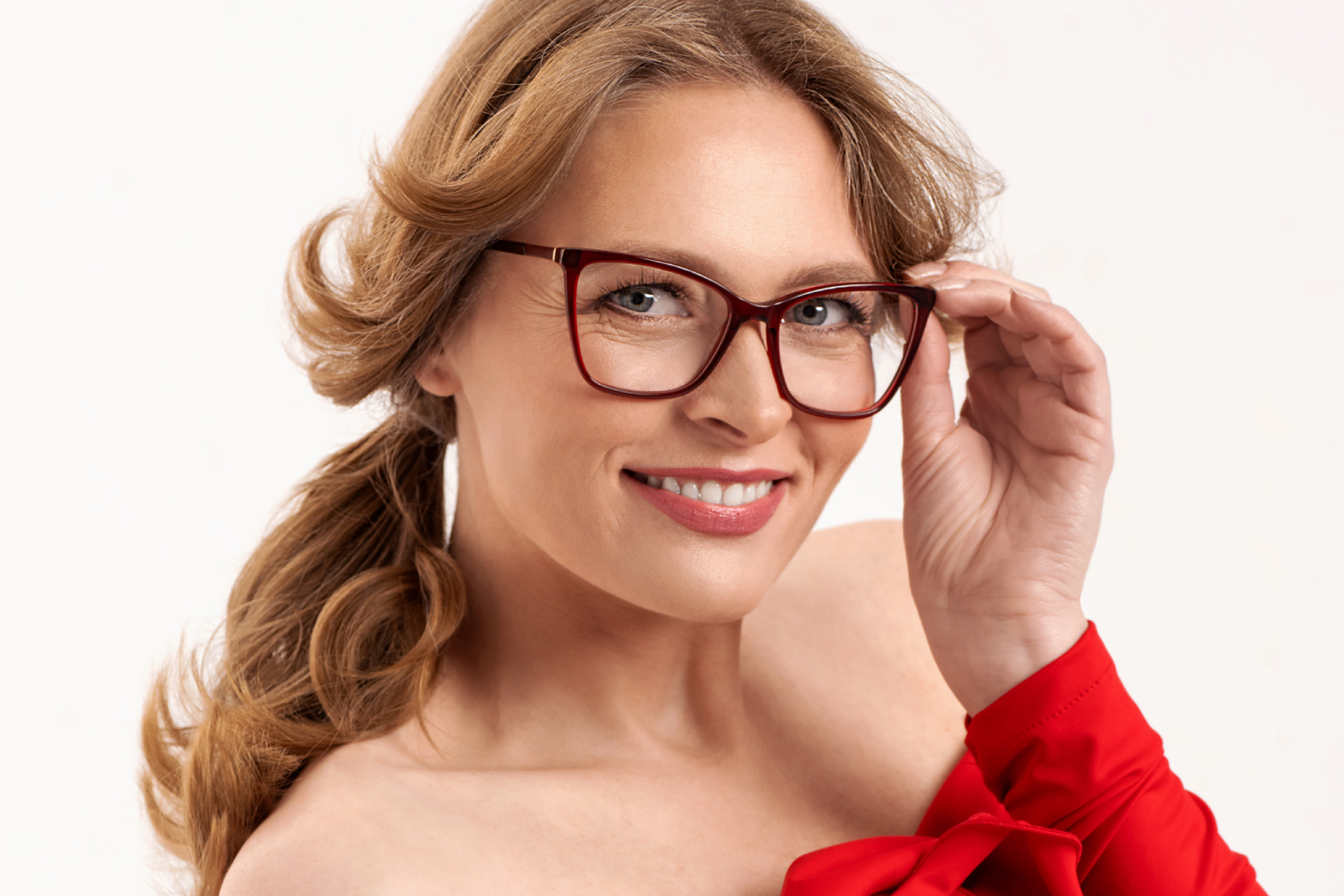 czerwona oprawka okularowa