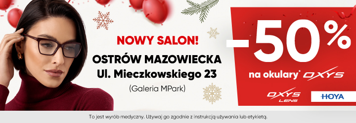 NOWY SALON: Ostrów Mazowieckia -50% na okulary!